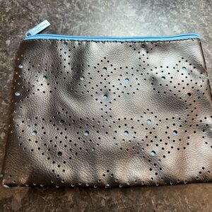 Cole Haan for American Airlines Black Perforated Cosmetic Bag with Blue Accents
